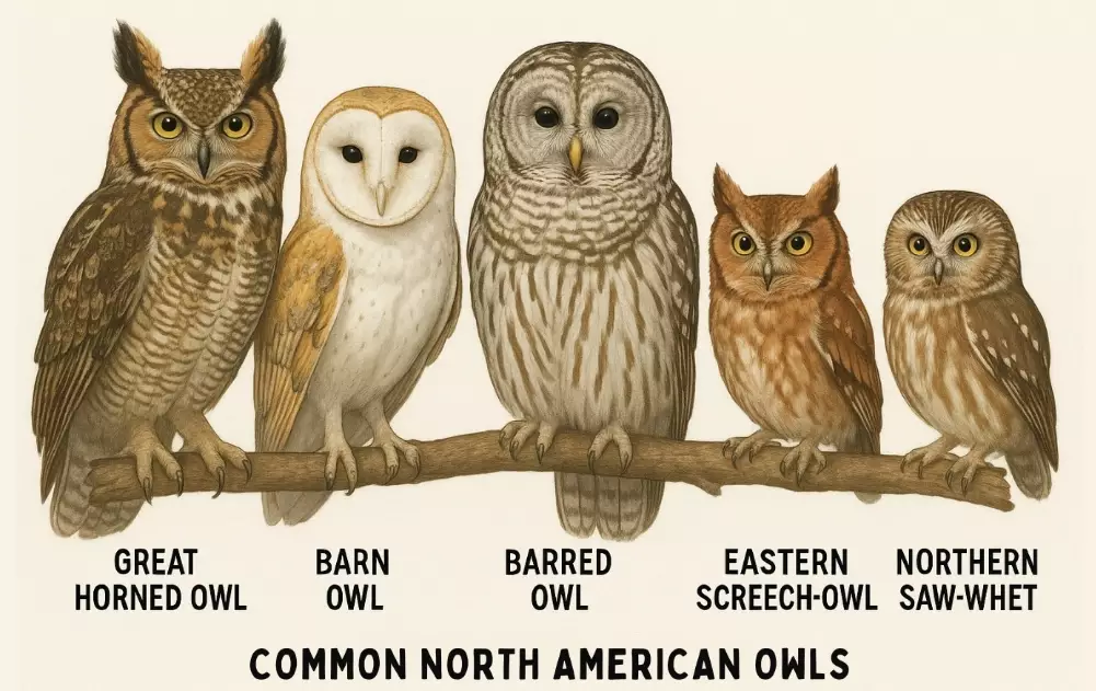 identify owls at night